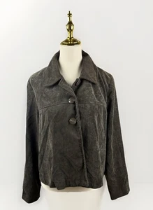 Y2K Requirements Women's Corduroy Jacket Sz Large Brown Retro Gilmore Girls - Picture 1 of 7