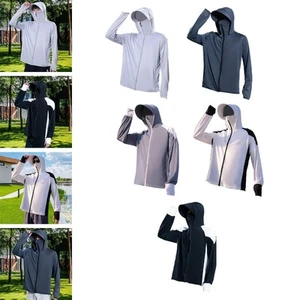 Men's Hooded Sun Protection Shirt Summer Hoodie Cooling Shirt for Mountain and - Picture 1 of 95