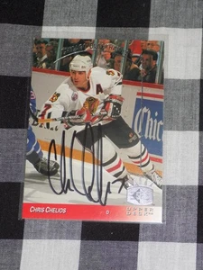 Chris Chelios Signed Upper Deck Hockey Card Chicago Blackhawks - Picture 1 of 1