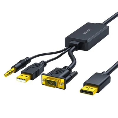 VGA to DisplayPort Video Conversion Cable Cord 2m Length Delivers Clear 1080P - Image 1 of 4