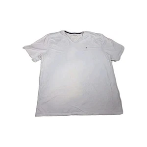Tommy Hilfiger Men XLT Tshirt Core Flag V-neck White - Picture 1 of 7