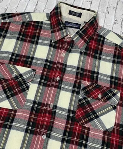 Vtg Flannel Backpacker Mens Plaid Long Sleeve Shirt L Outdoor 70's 80's Grunge - Picture 1 of 8