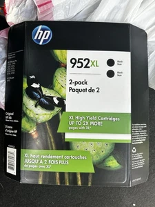 New Genuine HP 952XL Black High-Yield Printer Ink Cartridges, 2-pack, 11/22 - Afbeelding 1 van 5