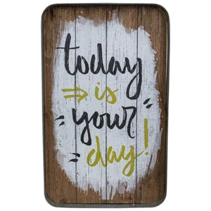 Tii Collections 15.75" Black and Yellow Metal Today is Your Day Hanging Sign - Picture 1 of 4