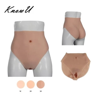 Silicone Pants Triangle Briefs Fake Vagina Shorts Panties Crossdresser Cosplay - Picture 1 of 27