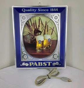 PABST BLAUES BAND Vintage Rückseite Bar beleuchtet Display Ente Bier Schild hinterleuchtet - Bild 1 von 20