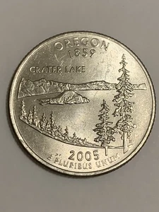 Cuarto de cuarto de Oregon Statehood 2005-D.  Moneda de 25 centavos Washington. - Imagen 1 de 2