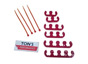 Clip-On Spark Plug Wire Separator for 10mm Ignition Cable Holder Red Ford Chevy - Picture 1 of 3