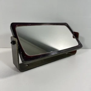 Vintage 2-fach drehbarer Kosmetikspiegel Mid Century 70er Jahre braun Kunststoffrahmen  - Bild 1 von 14