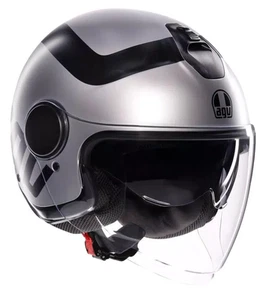 Casco Moto Jet AGV ETERES Rimini Talla XL Casco Plateado Negro Mate - Imagen 1 de 3