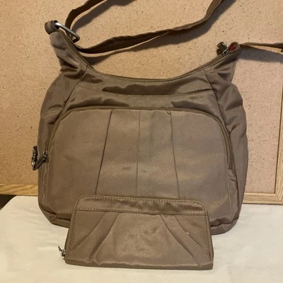 Travelon RFID Blocker Anti Theft Caramel Colored Hobo Crossbody Bag & Wallet - Image 1 of 4