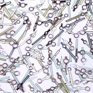 25 leuchtend lackierte Uhrzeiger Teil Stunde min Silber leuchten Uhrmacher Reparatur Posten - Bild 1 von 8