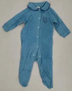 Vintage Sears Frottee-Schlafanzug mit Füßen Baby Junge blau Größe 2B 18-22 Pfund neu ohne Etikett - Bild 1 von 5