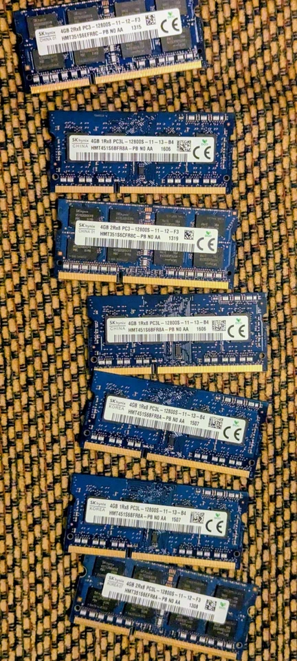 Lote de 5x Memoria para Laptop Samsung 4GB (1x4GB) 1Rx8 PC3L-12800S-11-13-B4 DDR3 Foto 1 de 1