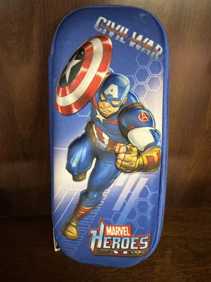 Avengers Marvel "Civil War" Pencil Case Pouch Pen Box Kids Boys Blue - Image 1 of 4