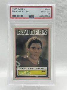 1983 Topps Marcus Allen Rookie RC #294 PSA 8 Los Angeles Raiders - Picture 1 of 2