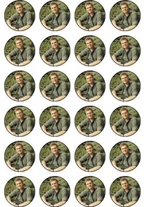 24 X RAY MEARS SURVIVOR BIRTHDAY RICE PAPER CAKE TOPPERS - Picture 1 of 1
