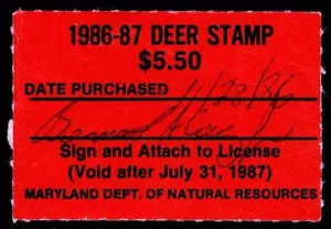 Maryland 1986 ""sello de ciervo de cola blanca"" usado - en muy buen estado - 38,00 USD (ESP # 3994) - Imagen 1 de 1