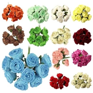 Bunch of 10 Glitter Foam Roses Artificial Flowers Wedding Bouquet - Picture 1 of 14