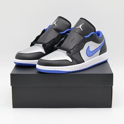 553558-007 Nike Air Jordan 1 Low Negro Juego Royal Metallic Platinum (Hombre) Foto 1 de 4