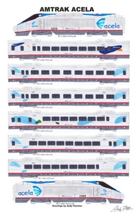 Amtrak Acela 11"x17" Poster Andy Fletcher signiert - Bild 1 von 1