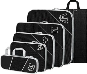 Compression Packing Cubes for Travel, 6 Set Packing Cubes for Travel Essentials - Picture 1 of 2
