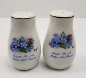 Shaker sale e pepe porcellana Alaska State Flower Forget-Me-Not - Foto 1 di 5
