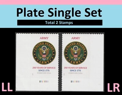 US 6003 Army 250 Years F plate single set 2 MNH 2025 - Image 1 of 3