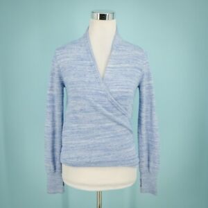 Ivivva Size 12 Fours A Charm Heather Blue Wrap Snap Long Sleeve Cotton Sweater