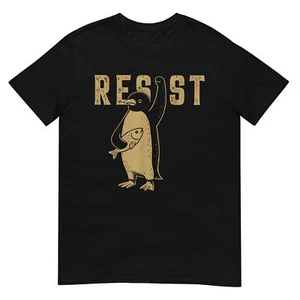 Funny Penguin Resist Penguins Protest Against Tariffs T-Shirt - Picture 1 of 17