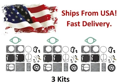 Kit de reconstrucción de carburadores y juntas base Polaris Mikuni de 3 piezas # 3240128 SL SLT SLX 650 750 Foto 1 de 4