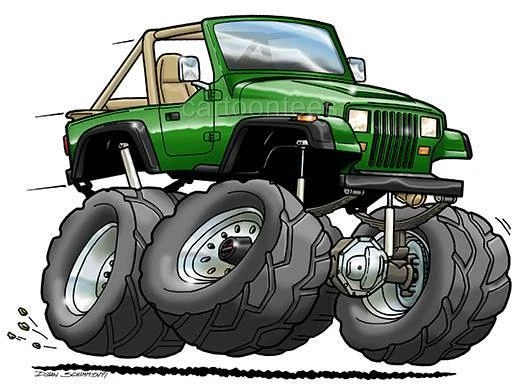 Jeep Wrangler YJ Cartoon Tshirt  #0561 GA muscle car auto - Image 1 of 1