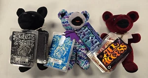 Grateful Dead 7" BEAN BEAR PLUSH LOT (3) Limited Editions Black Poppy All Access - Picture 1 of 11
