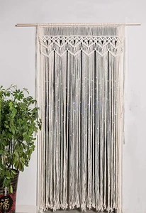 Macrame Curtains Panels Semi Sheer, Cotton Rope Handwoven Drapes Rod Pocket AU - Picture 1 of 12