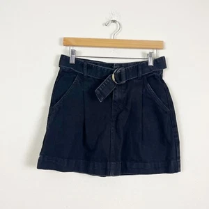 Free People Jade Black Ash Belted Denim Skirt Size 26 - Picture 1 of 6