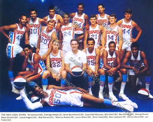 1968-69 LOS ANGELES STARS ABA BASKETBALL TEAM 8X10 FARBFOTO BILD - Bild 1 von 1