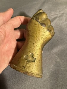 Antikes vergoldetes massives Gusseisen Hand Tor Gewicht Architektur Bergung - Bild 1 von 11