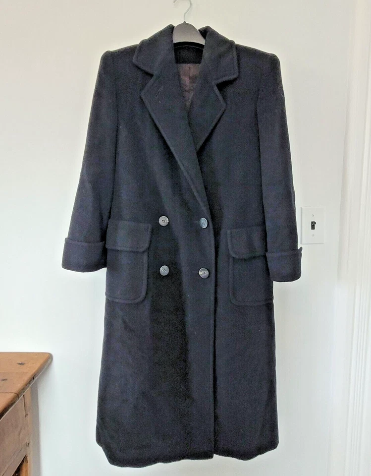 Abrigo de invierno vintage Regency 100 % pelo camel negro EE. UU. pequeño/medio pesado y cálido Foto 1 de 4