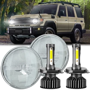 1 Pair 7inch LED Headlights For toyot Landcruiser HZJ75 60 70 73 75 78 79 series - Picture 1 of 14