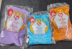 LOT OF 3 TY  MCDONALDS UNOPENED BAGS! #5 Rocket, #6 Iggy,  #10 Stretchy - Picture 1 of 7