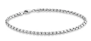 Miabella Solid 925 Sterling Silver Italian 3.5mm Square Rolo Link Round Box C... - Picture 1 of 6
