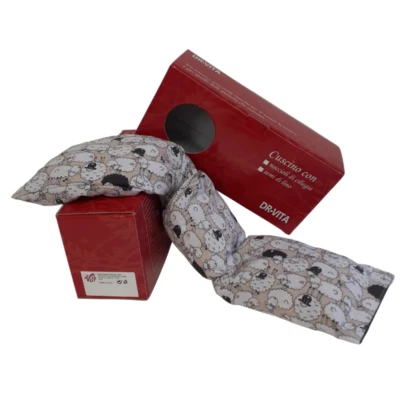 ERBORISTERIA VITA Fascia riscaldabile con semi di lino per dolori cervicali 58x12cm - Pecorelle