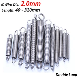 Wire Dia 2.0mm Stainless Steel Extension Spring Double Loop Spring Long 40-320mm - Picture 1 of 10