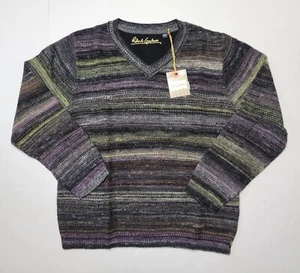 ROBERT GRAHAM Sz 2XL Huntingdon Multicolor Striped V-Neck Men's Sweater NWT $455 - Picture 1 of 8