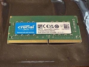 Crucial 8GB DDR4-3200 SODIMM 1.2V CL22 CT8G4SFRA32A.M8FRS Laptop Memory ~TESTED~ - Picture 1 of 1