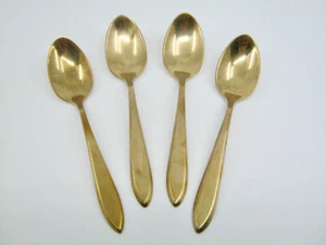 4 Pcs Dirigold Dirilyte Regal Teaspoons Gold-tone Bronze Flatware 6 Inches Spoon - Picture 1 of 2
