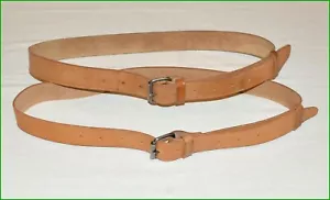Cinturón de cuero liso tipo ejército ruso soviético Segunda Guerra Mundial x 2 piezas. - Imagen 1 de 3