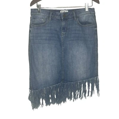 Falda Denim William Rast Justin Timberlake 28 Trazas Ayala Flecos Asimétricos Boho Foto 1 de 4
