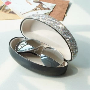 Brillantes Brillantes Estrás Portátiles Viaje Estuche Rígido Ojos Gafas Caja Bolso - Imagen 1 de 17