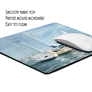 Swimming With The Sailboats Ronald William Coastal NC Artist Mouse Pad - Bild 1 von 4